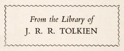 Tolkien library label
